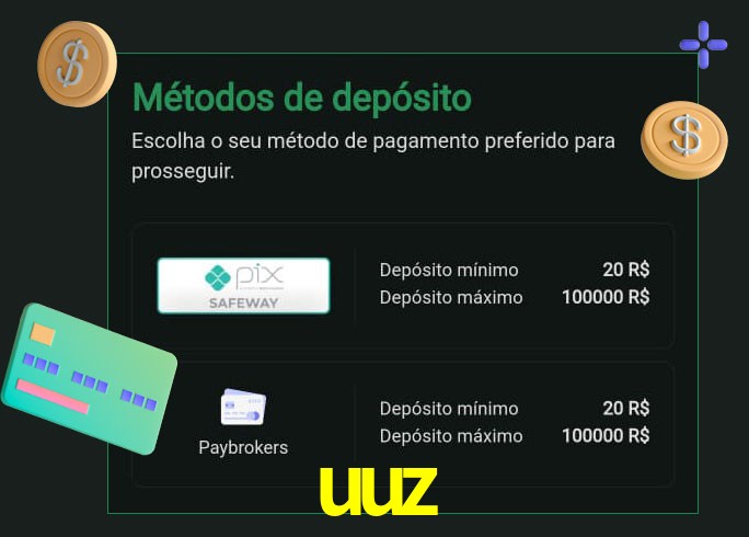 O cassino uuz oferece uma grande variedade de métodos de pagamento